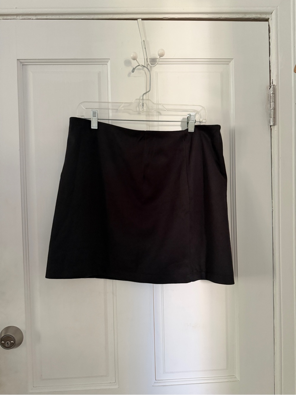 Black Faux Suede Mini Skirt